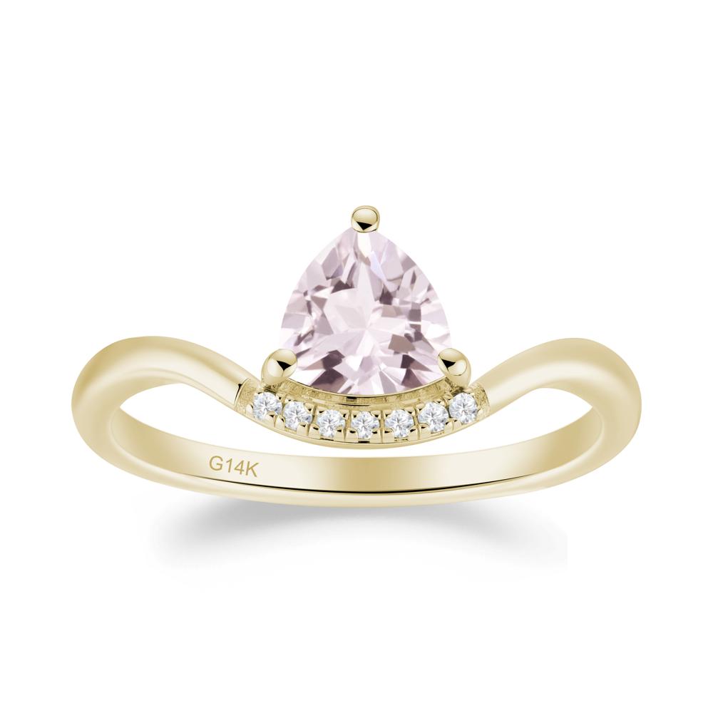 Unique Trilliant Cut Morganite Ring - LUO Jewelry #metal_14k yellow gold