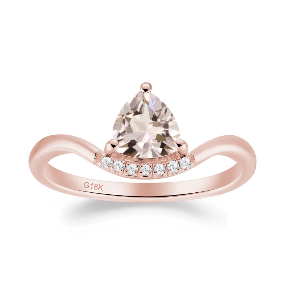 Unique Trilliant Cut Morganite Ring - LUO Jewelry #metal_18k rose gold