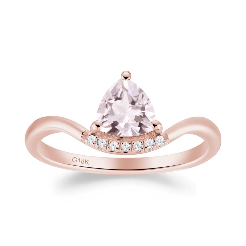 Unique Trilliant Cut Morganite Ring - LUO Jewelry #metal_18k rose gold