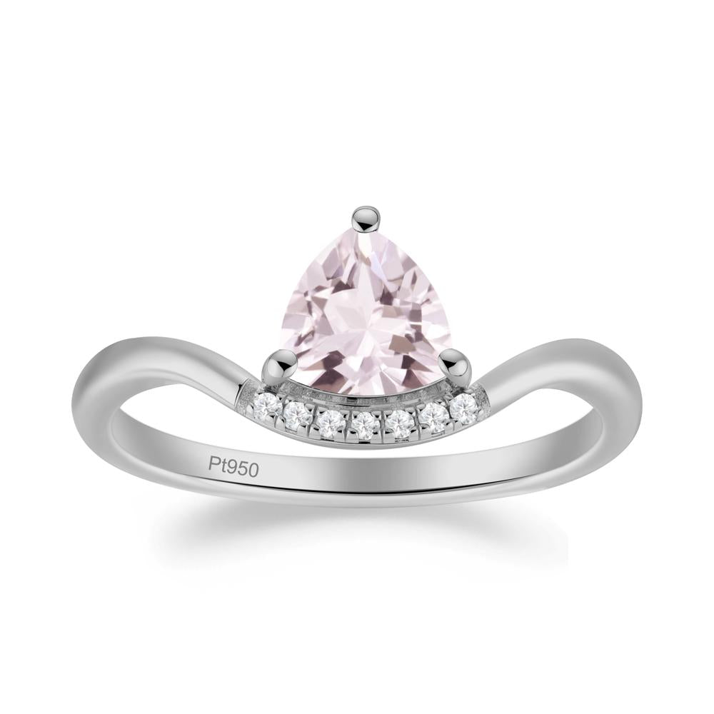 Unique Trilliant Cut Morganite Ring - LUO Jewelry #metal_platinum