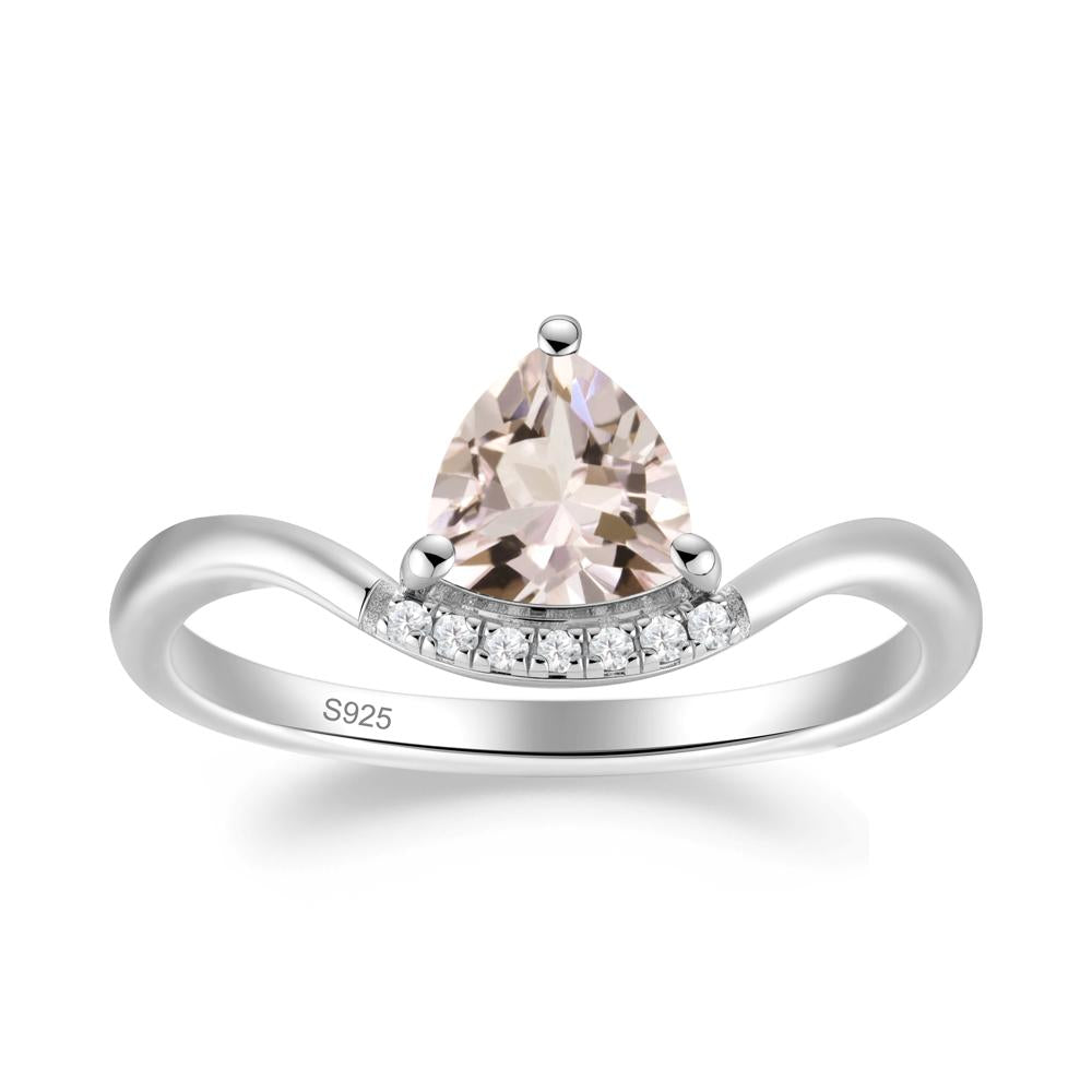 Unique Trilliant Cut Morganite Ring - LUO Jewelry #metal_sterling silver