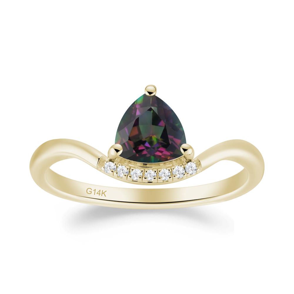Unique Trilliant Cut Mystic Topaz Ring - LUO Jewelry #metal_14k yellow gold