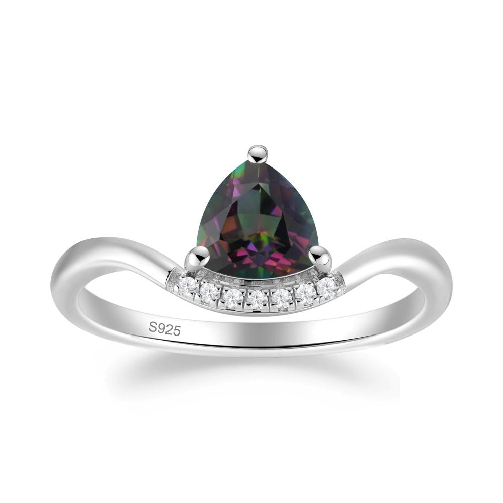 Unique Trilliant Cut Mystic Topaz Ring - LUO Jewelry #metal_sterling silver
