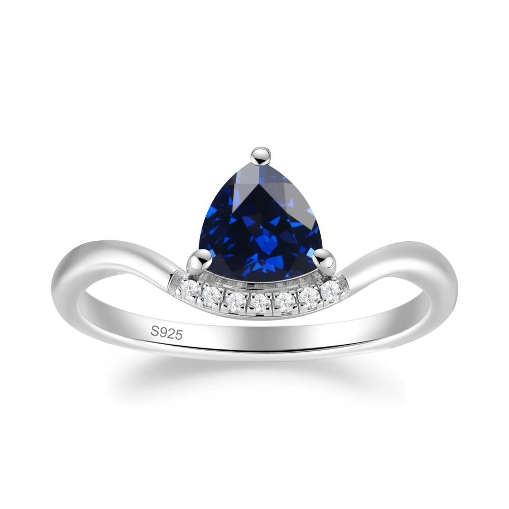 Unique Trilliant Cut Sapphire Ring - LUO Jewelry #metal_sterling silver