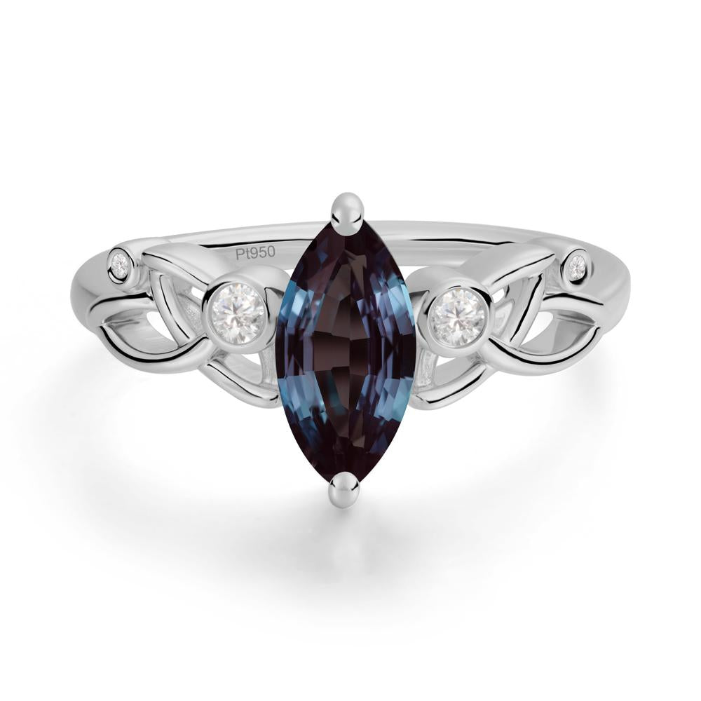 Marquise Cut Alexandrite Celtic Ring - LUO Jewelry #metal_platinum