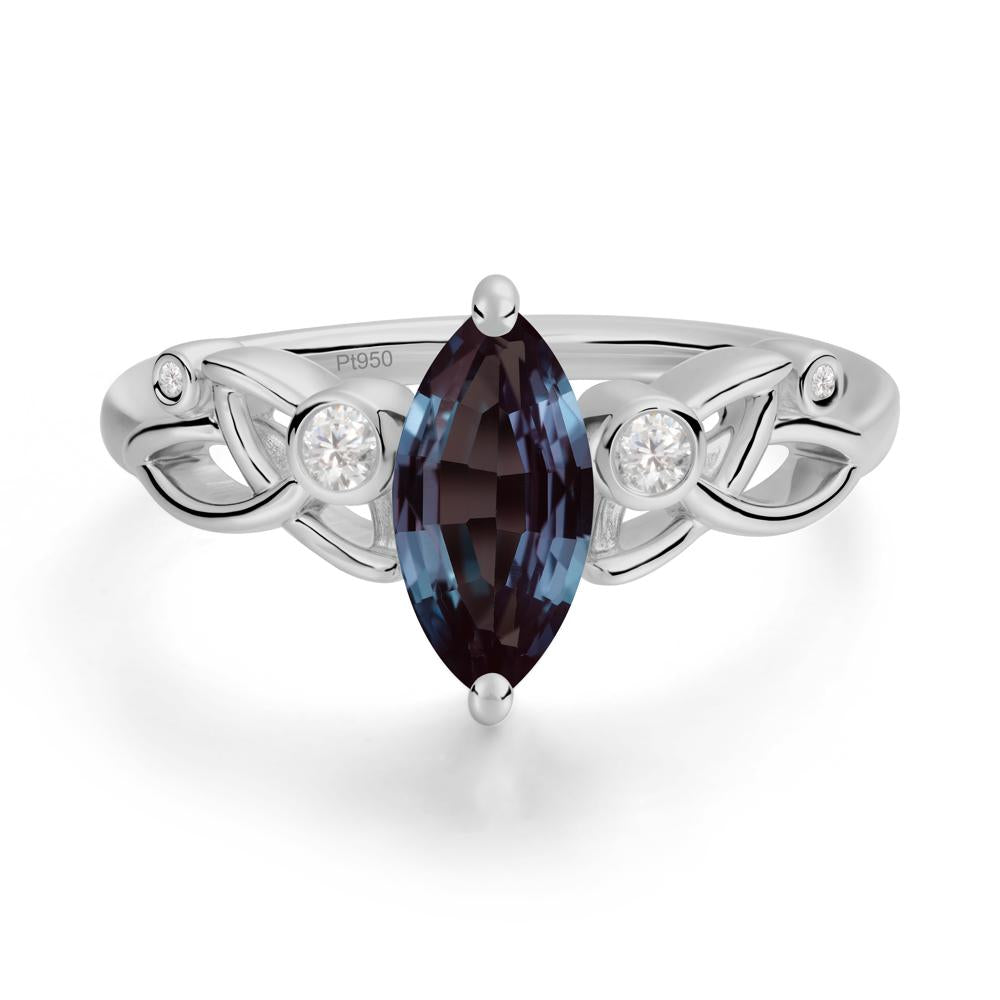 Marquise Cut Alexandrite Celtic Ring - LUO Jewelry #metal_platinum