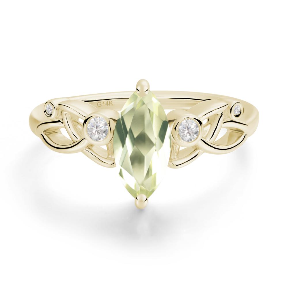 Marquise Cut Lemon Quartz Celtic Ring - LUO Jewelry #metal_14k yellow gold