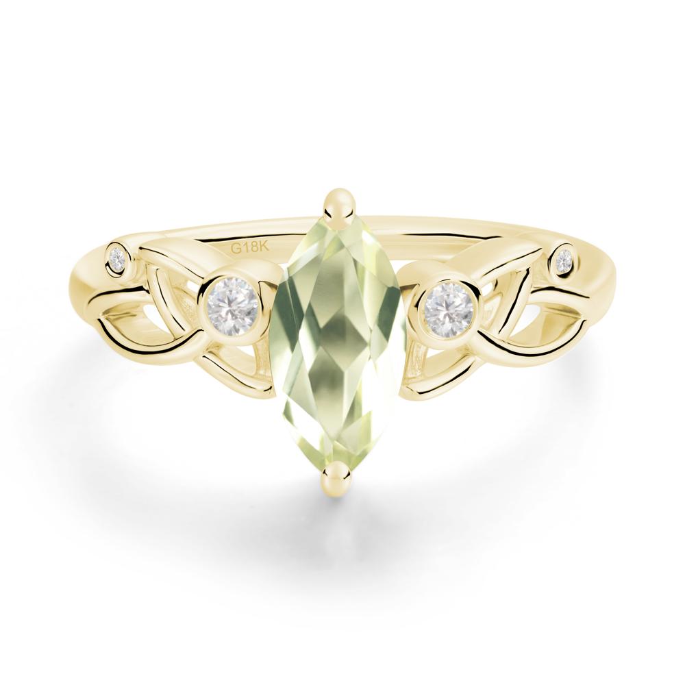 Marquise Cut Lemon Quartz Celtic Ring - LUO Jewelry #metal_18k yellow gold