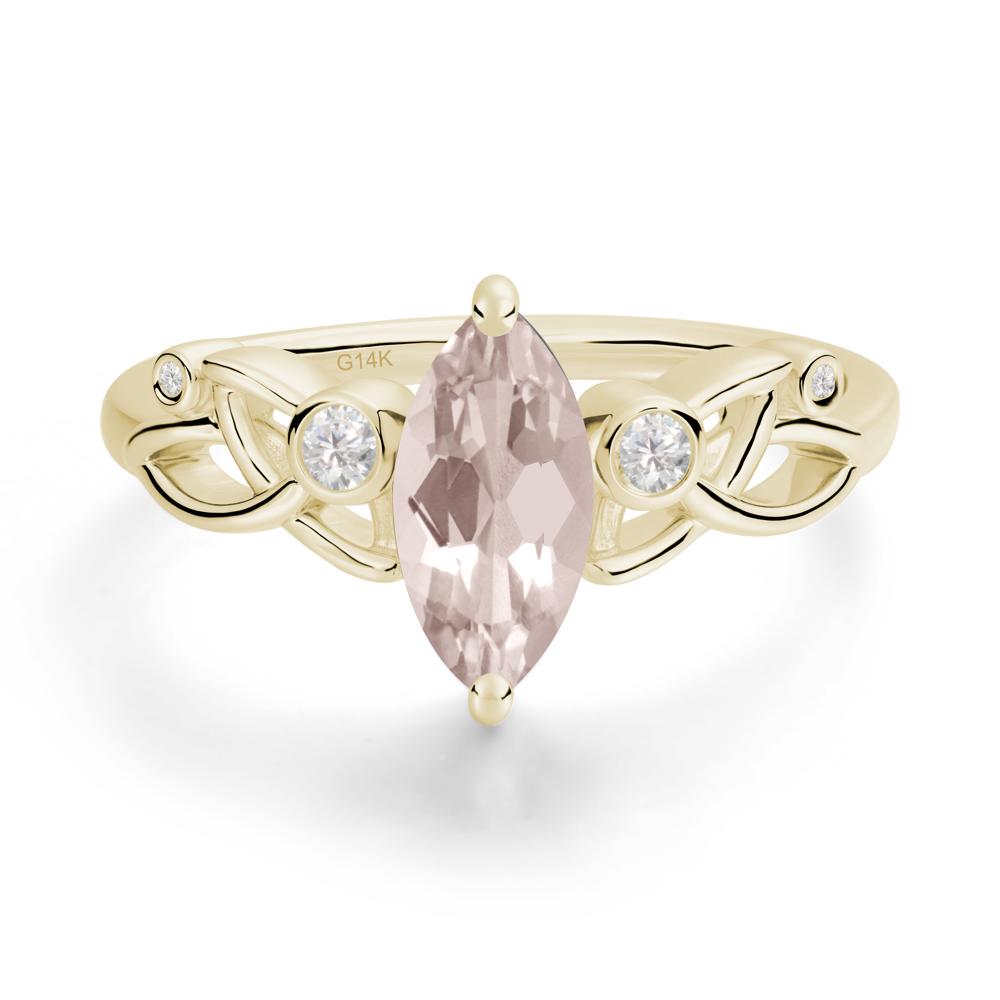 Marquise Cut Morganite Celtic Ring - LUO Jewelry #metal_14k yellow gold