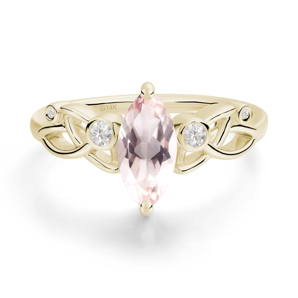 Marquise Cut Morganite Celtic Ring - LUO Jewelry #metal_14k yellow gold
