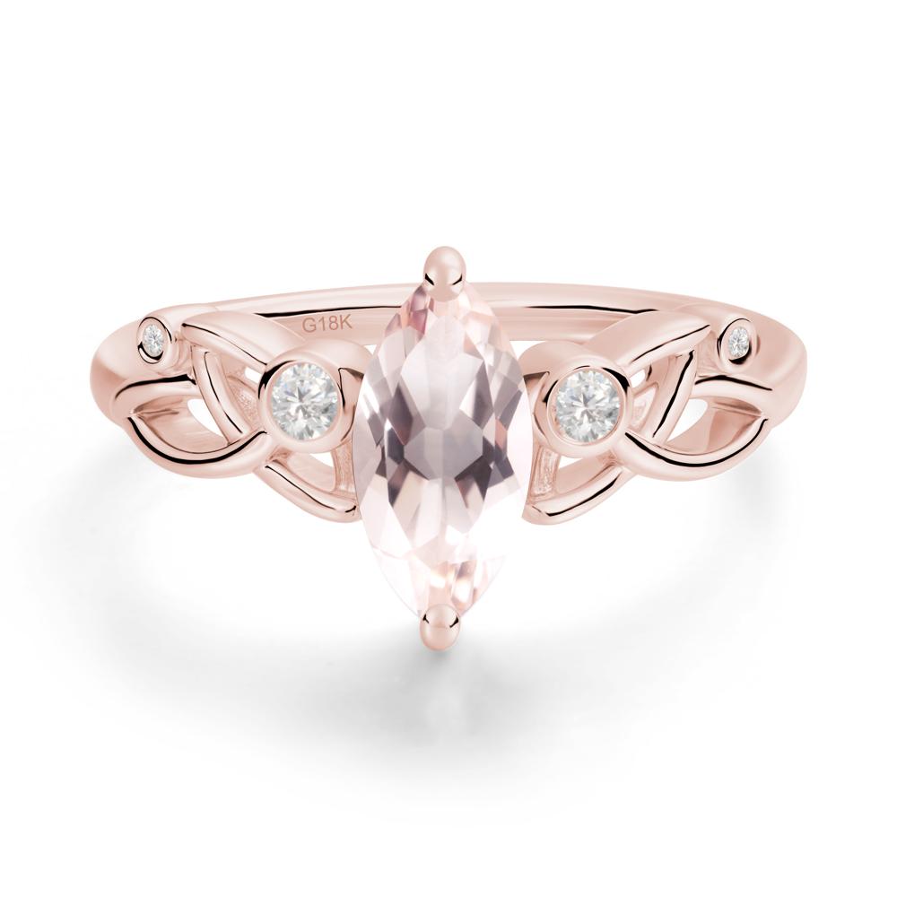 Marquise Cut Morganite Celtic Ring - LUO Jewelry #metal_18k rose gold