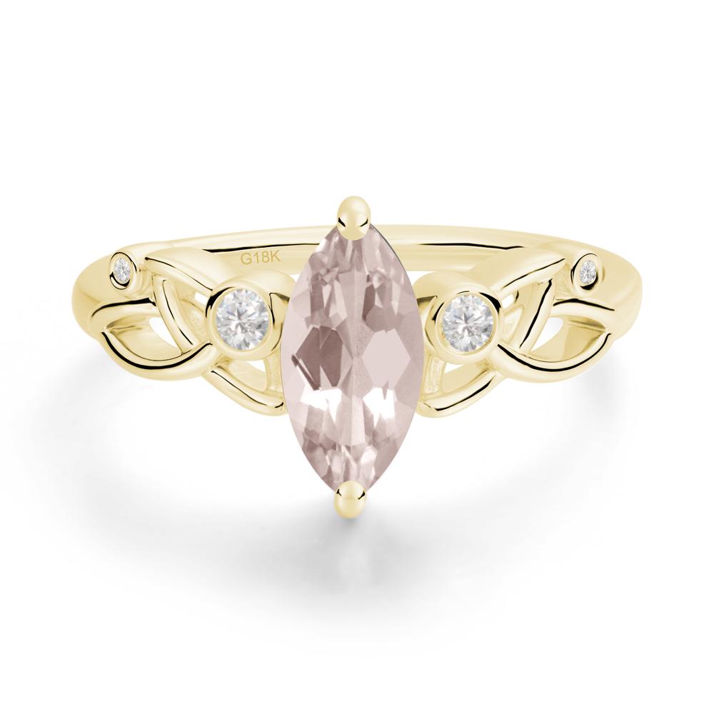 Marquise Cut Morganite Celtic Ring - LUO Jewelry #metal_18k yellow gold