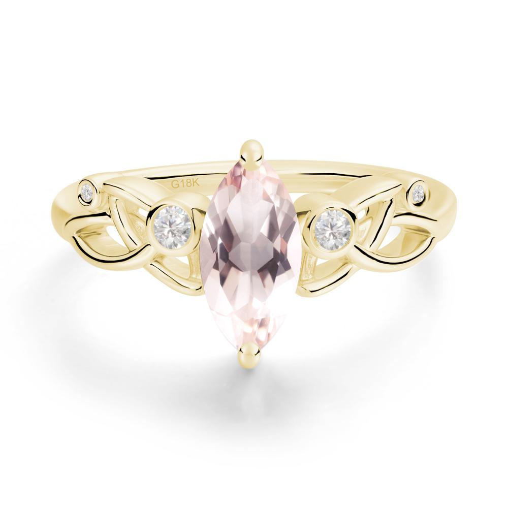 Marquise Cut Morganite Celtic Ring - LUO Jewelry #metal_18k yellow gold