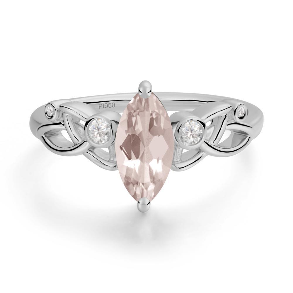 Marquise Cut Morganite Celtic Ring - LUO Jewelry #metal_platinum