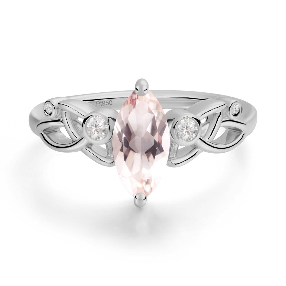 Marquise Cut Morganite Celtic Ring - LUO Jewelry #metal_platinum