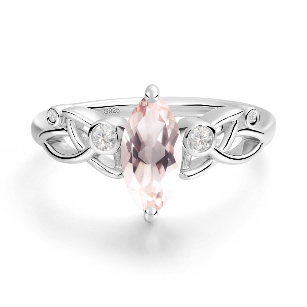 Marquise Cut Morganite Celtic Ring - LUO Jewelry #metal_sterling silver