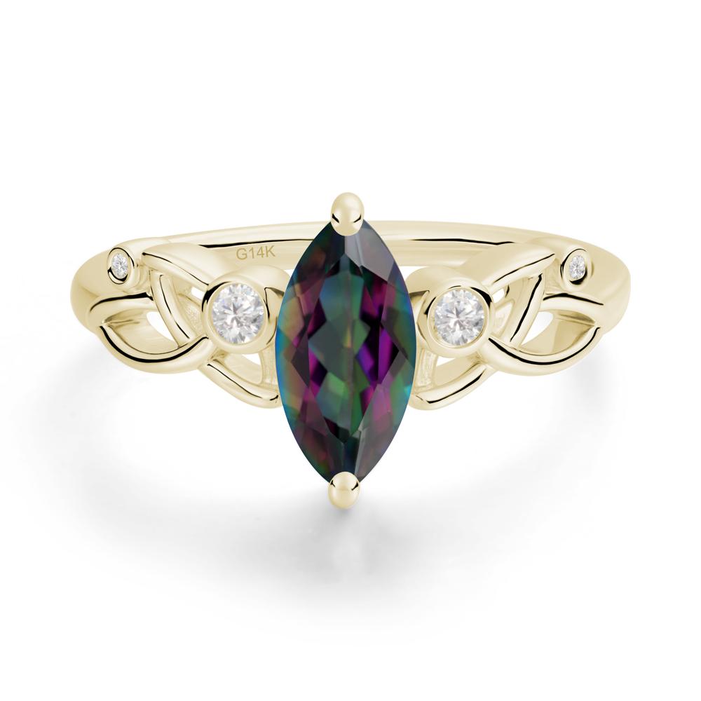 Marquise Cut Mystic Topaz Celtic Ring - LUO Jewelry #metal_14k yellow gold