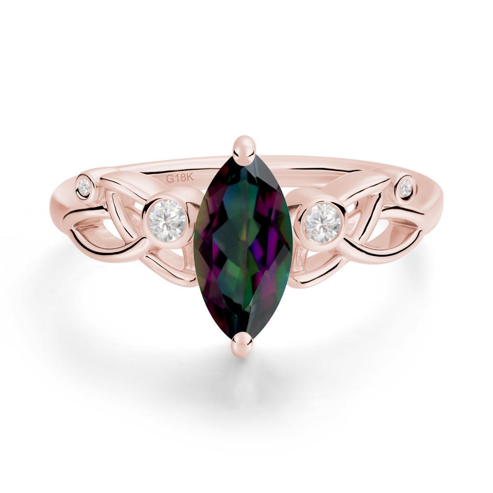 Marquise Cut Mystic Topaz Celtic Ring - LUO Jewelry #metal_18k rose gold