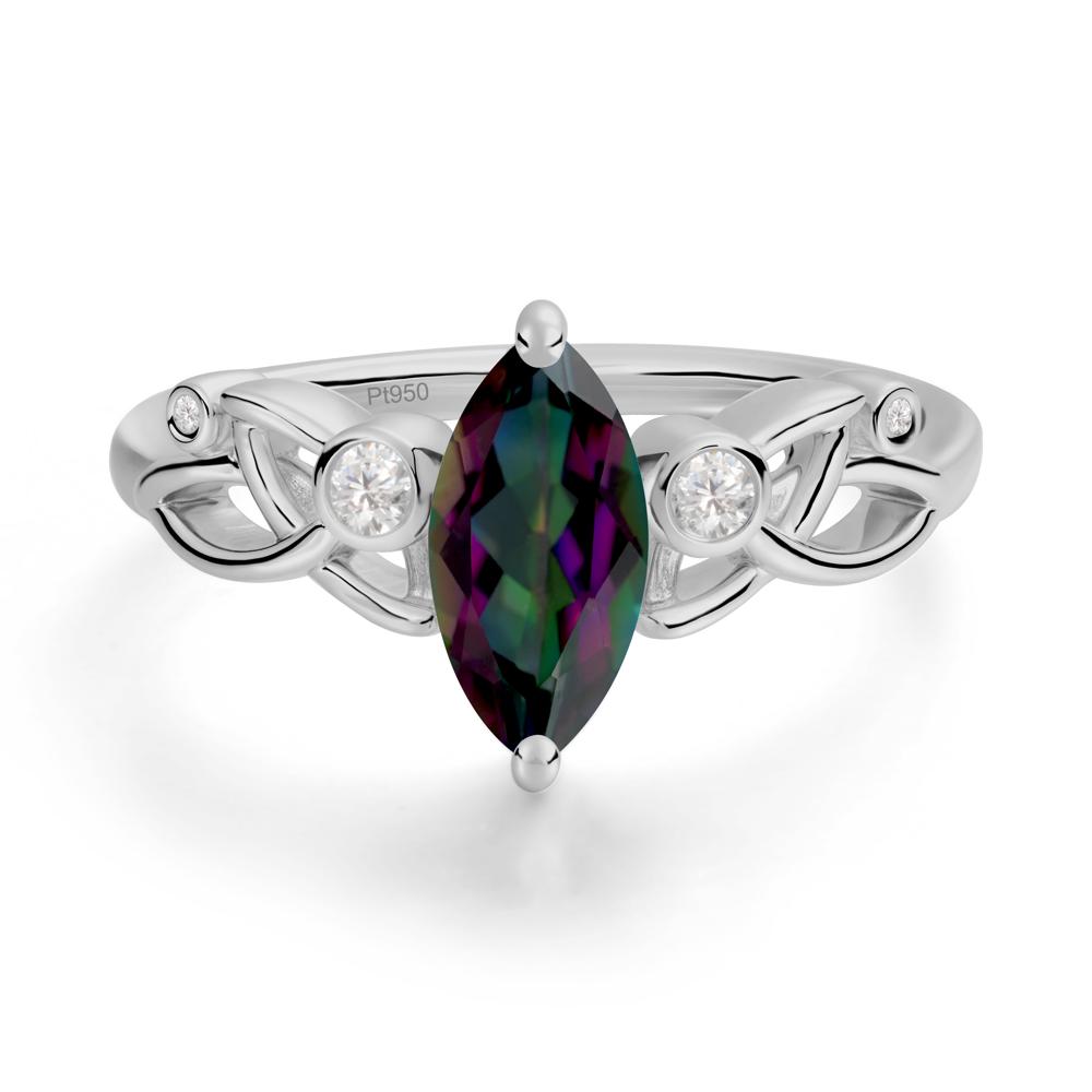 Marquise Cut Mystic Topaz Celtic Ring - LUO Jewelry #metal_platinum