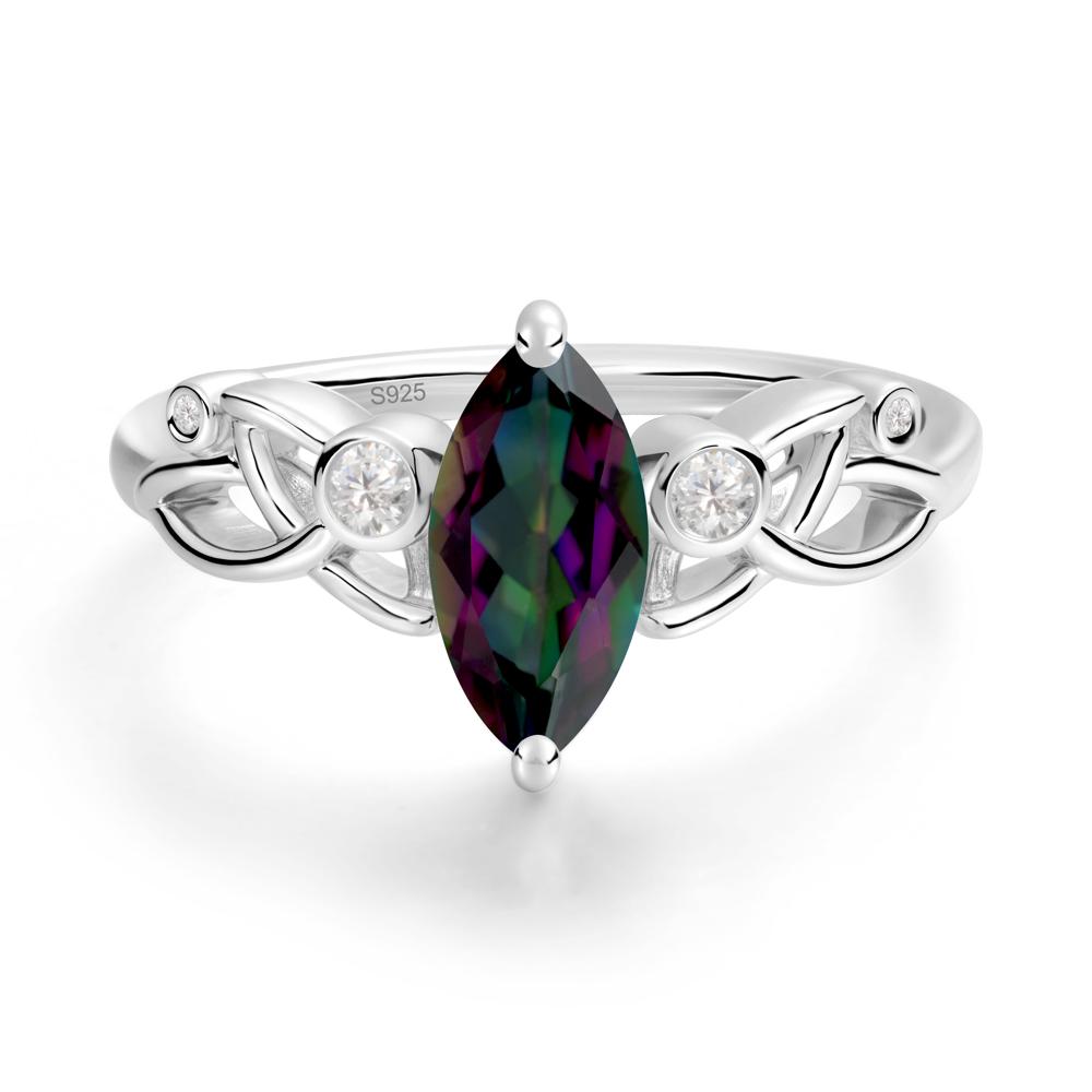Marquise Cut Mystic Topaz Celtic Ring - LUO Jewelry #metal_sterling silver