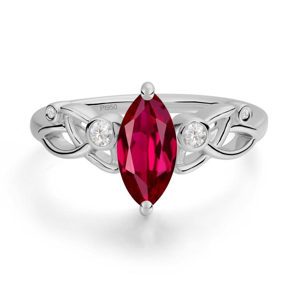 Marquise Cut Ruby Celtic Ring - LUO Jewelry #metal_platinum