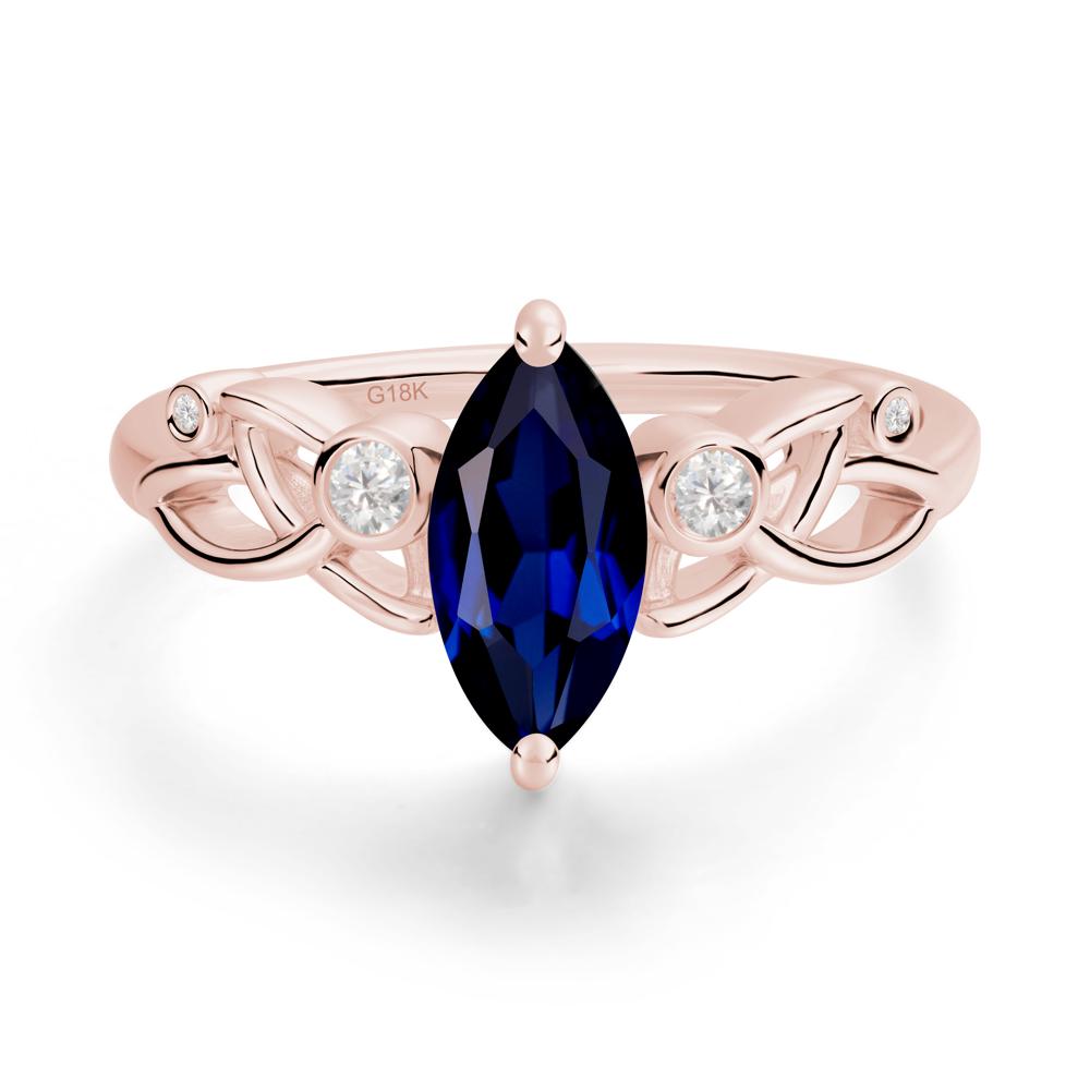 Marquise Cut Sapphire Celtic Ring - LUO Jewelry #metal_18k rose gold