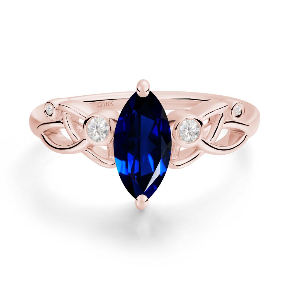 Marquise Cut Sapphire Celtic Ring - LUO Jewelry #metal_18k rose gold