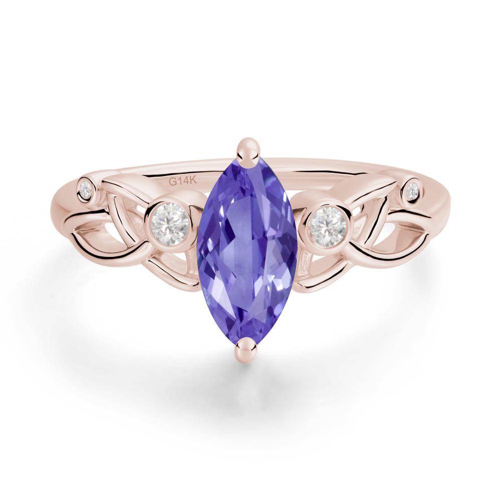 Marquise Cut Tanzanite Celtic Ring - LUO Jewelry #metal_14k rose gold