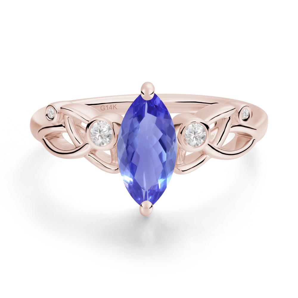 Marquise Cut Tanzanite Celtic Ring - LUO Jewelry #metal_14k rose gold