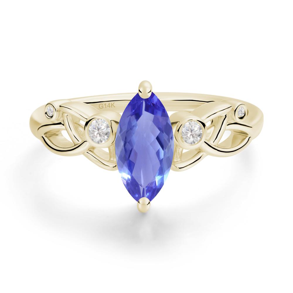 Marquise Cut Tanzanite Celtic Ring - LUO Jewelry #metal_14k yellow gold