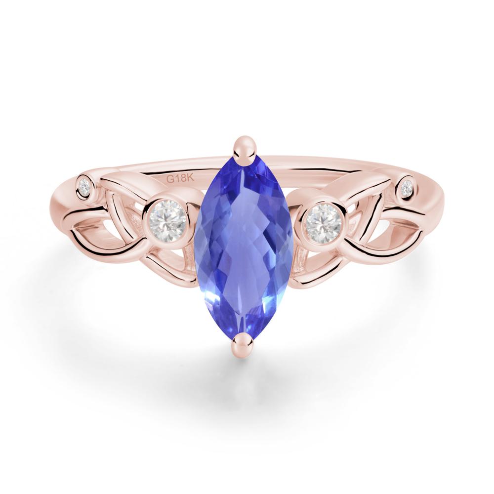 Marquise Cut Tanzanite Celtic Ring - LUO Jewelry #metal_18k rose gold