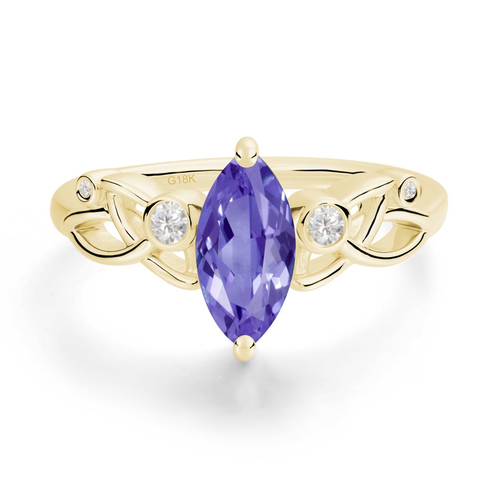 Marquise Cut Tanzanite Celtic Ring - LUO Jewelry #metal_18k yellow gold