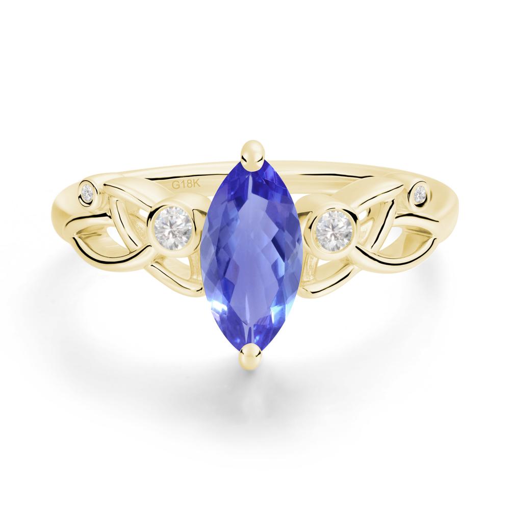 Marquise Cut Tanzanite Celtic Ring - LUO Jewelry #metal_18k yellow gold