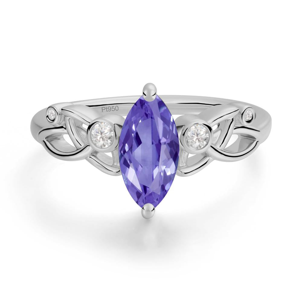 Marquise Cut Tanzanite Celtic Ring - LUO Jewelry #metal_platinum