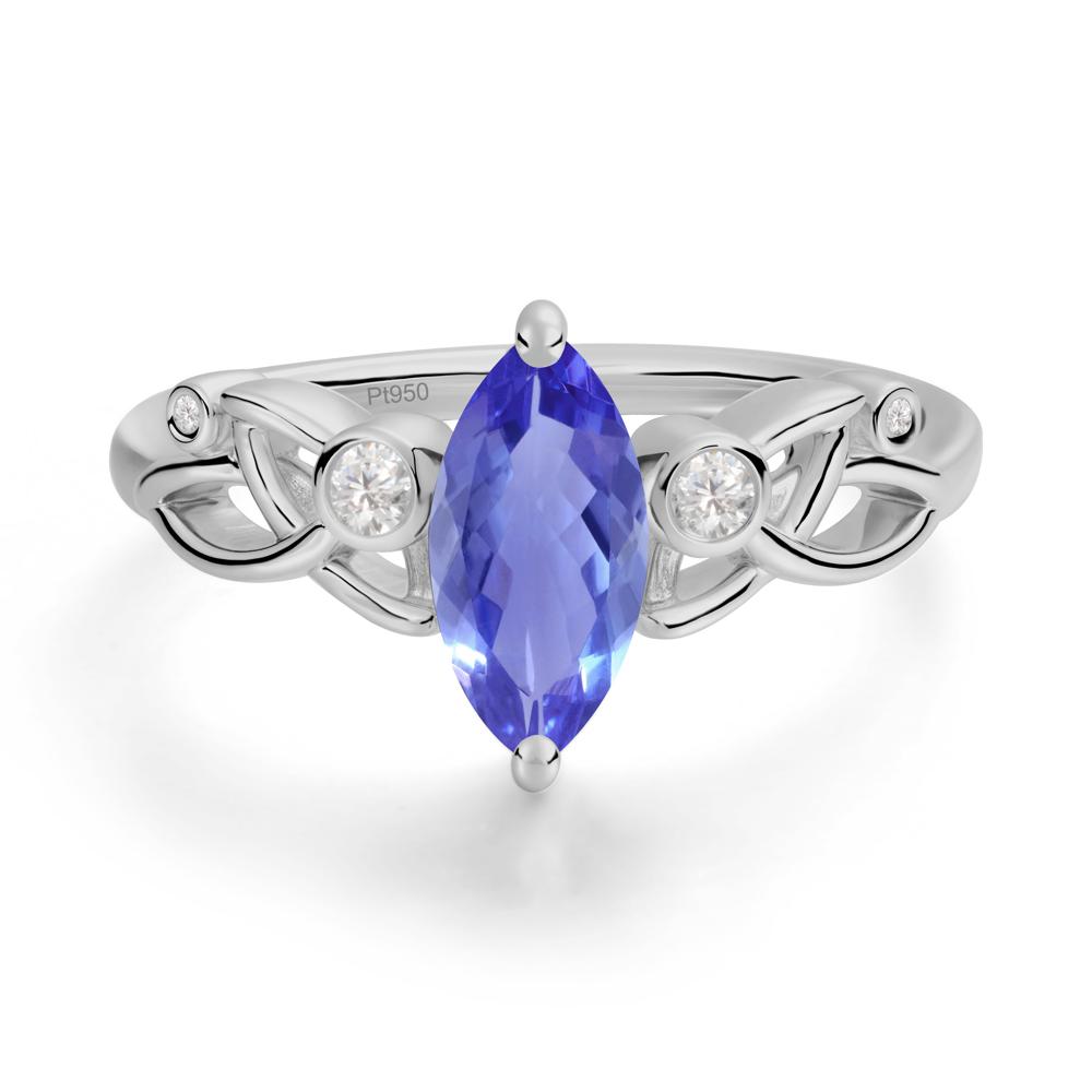 Marquise Cut Tanzanite Celtic Ring - LUO Jewelry #metal_platinum