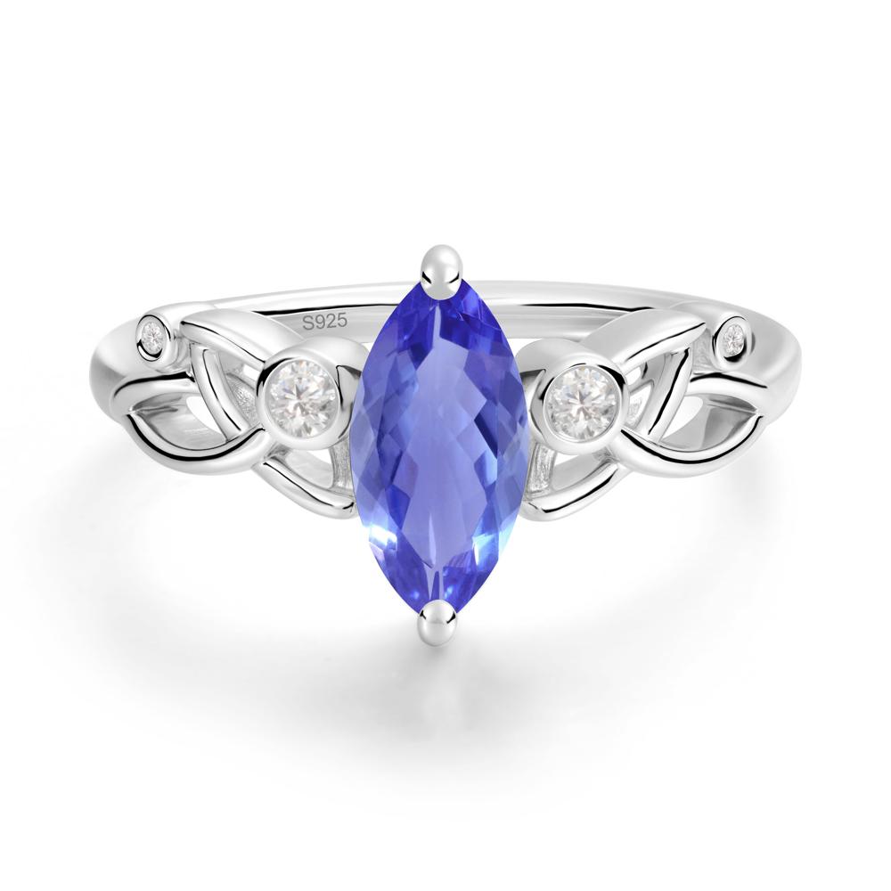 Marquise Cut Tanzanite Celtic Ring - LUO Jewelry #metal_sterling silver