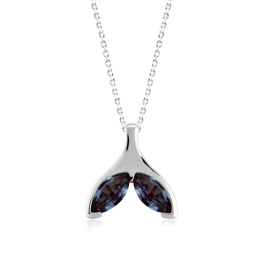 Marquise Alexandrite Whale Tail Necklace - LUO Jewelry #metal_sterling silver