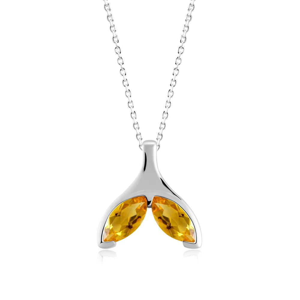 Marquise Twin Citrine Leaf Necklace - LUO Jewelry #metal_sterling silver