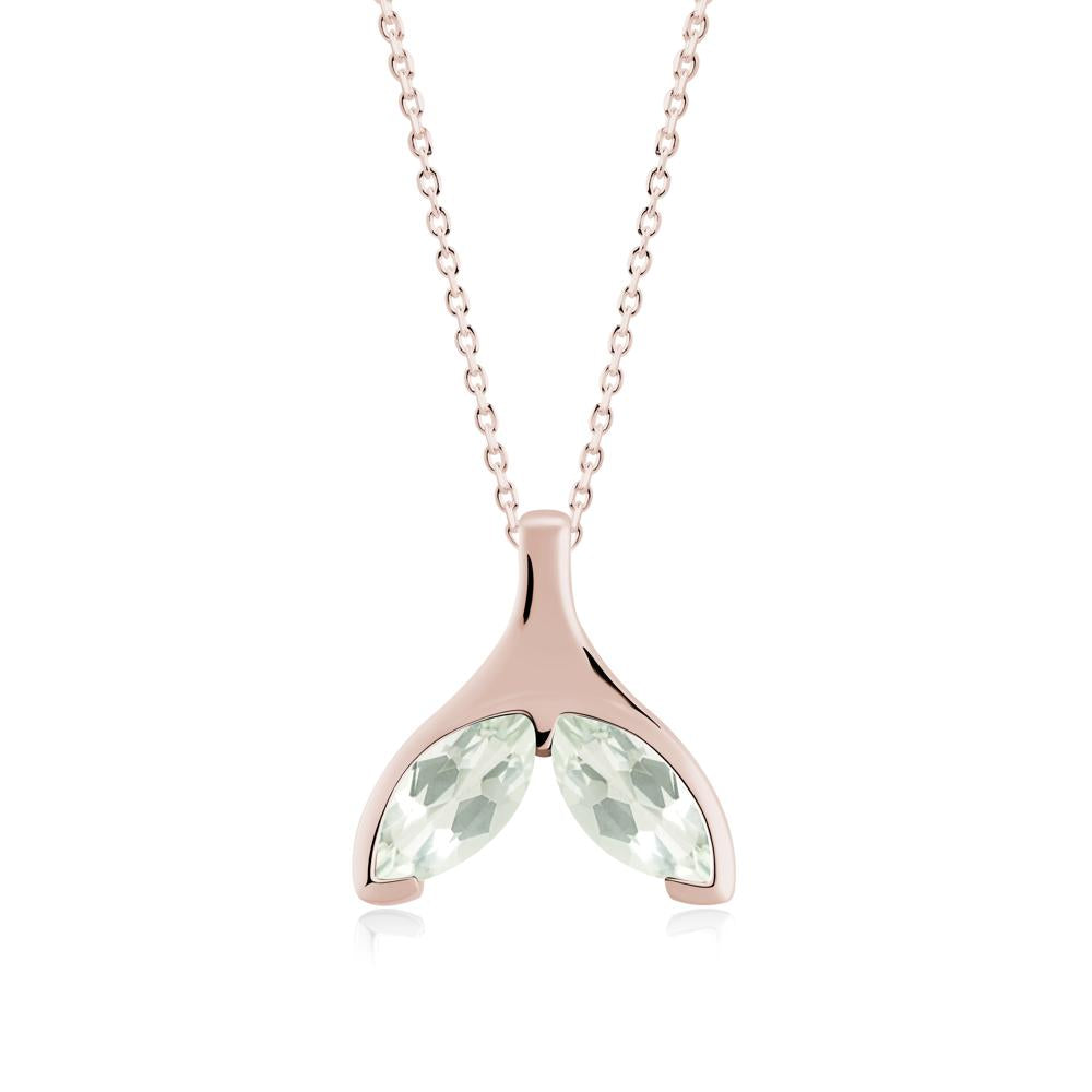 Marquise Green Amethyst Whale Tail Pendant - LUO Jewelry #metal_14k rose gold