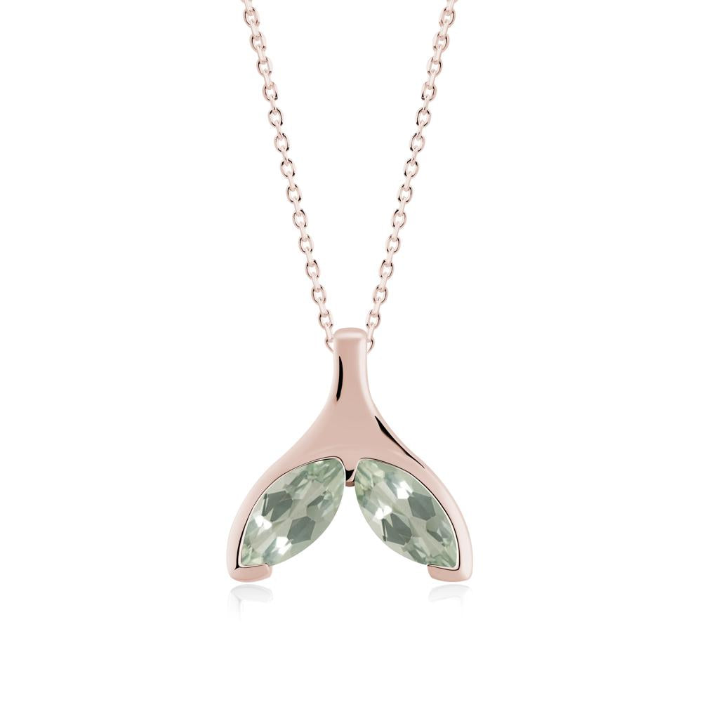 Marquise Green Amethyst Whale Tail Pendant - LUO Jewelry #metal_14k rose gold