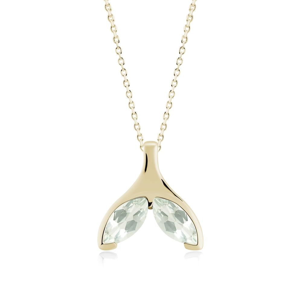 Marquise Green Amethyst Whale Tail Pendant - LUO Jewelry #metal_14k yellow gold