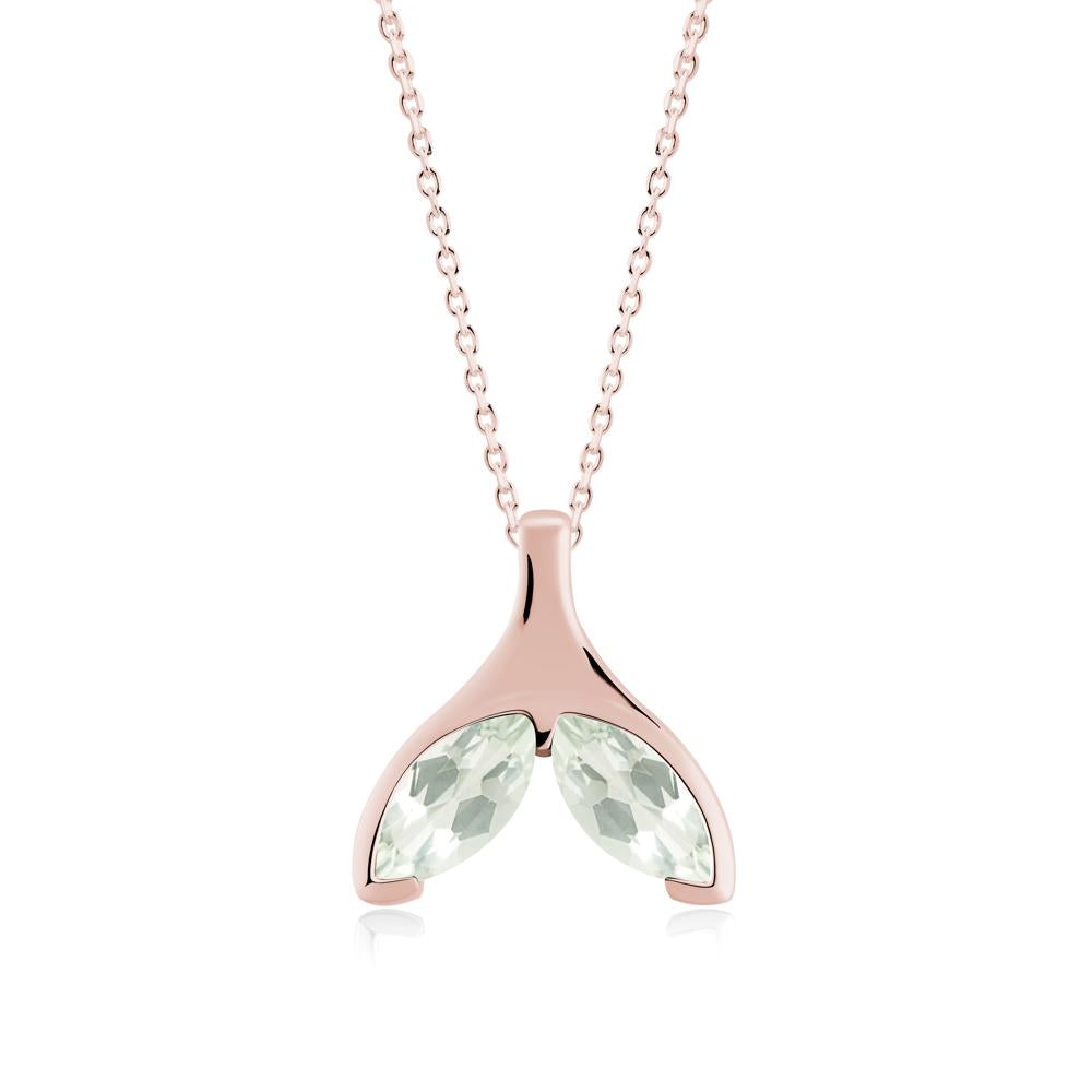 Marquise Green Amethyst Whale Tail Pendant - LUO Jewelry #metal_18k rose gold