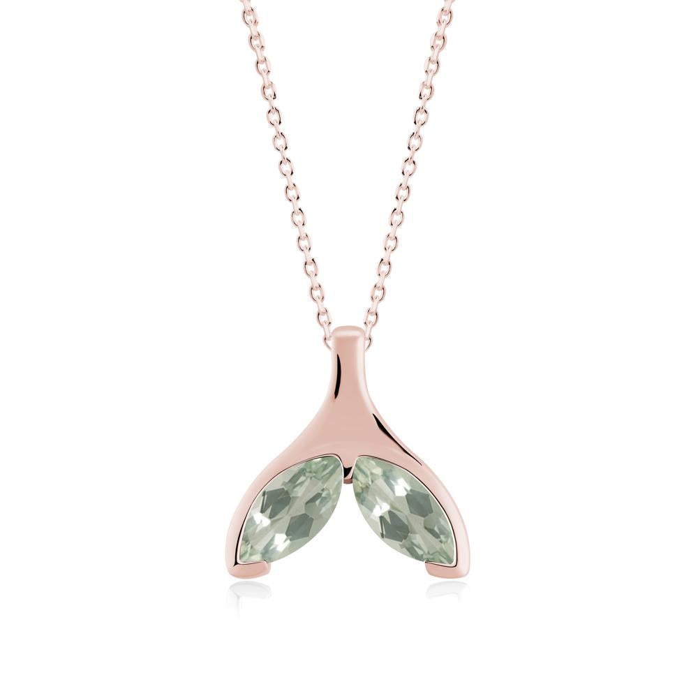 Marquise Green Amethyst Whale Tail Pendant - LUO Jewelry #metal_18k rose gold