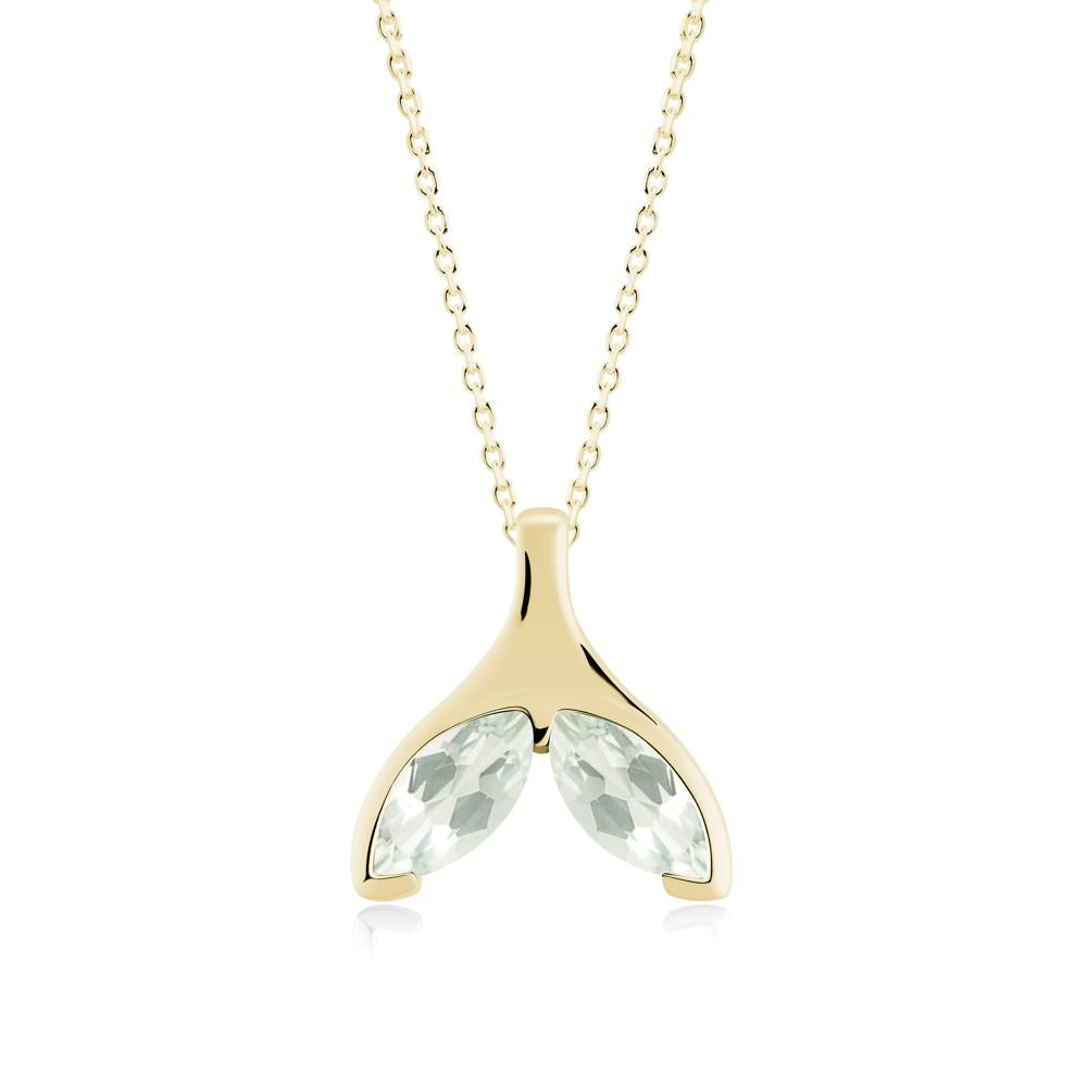 Marquise Green Amethyst Whale Tail Pendant - LUO Jewelry #metal_18k yellow gold