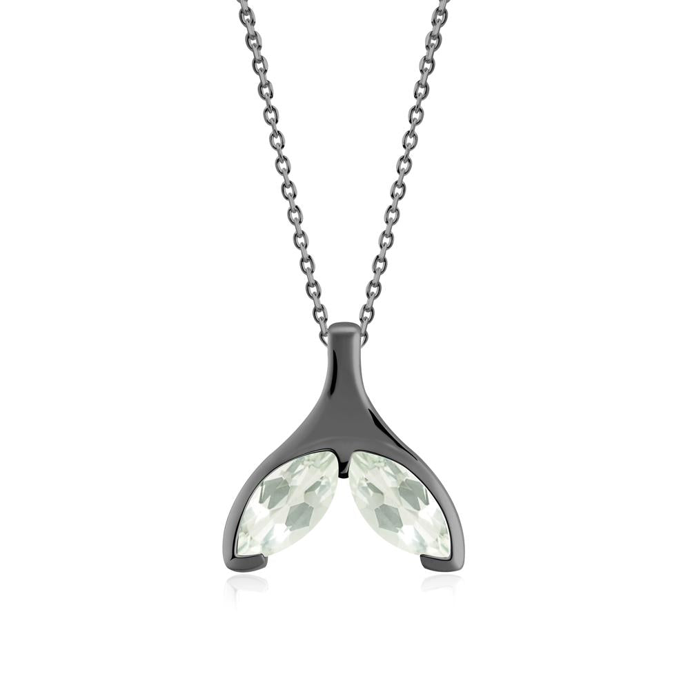 Marquise Green Amethyst Whale Tail Pendant - LUO Jewelry #metal_black finish sterling silver