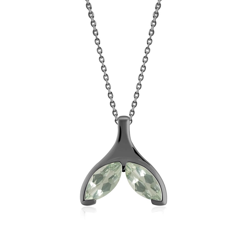 Marquise Green Amethyst Whale Tail Pendant - LUO Jewelry #metal_black finish sterling silver