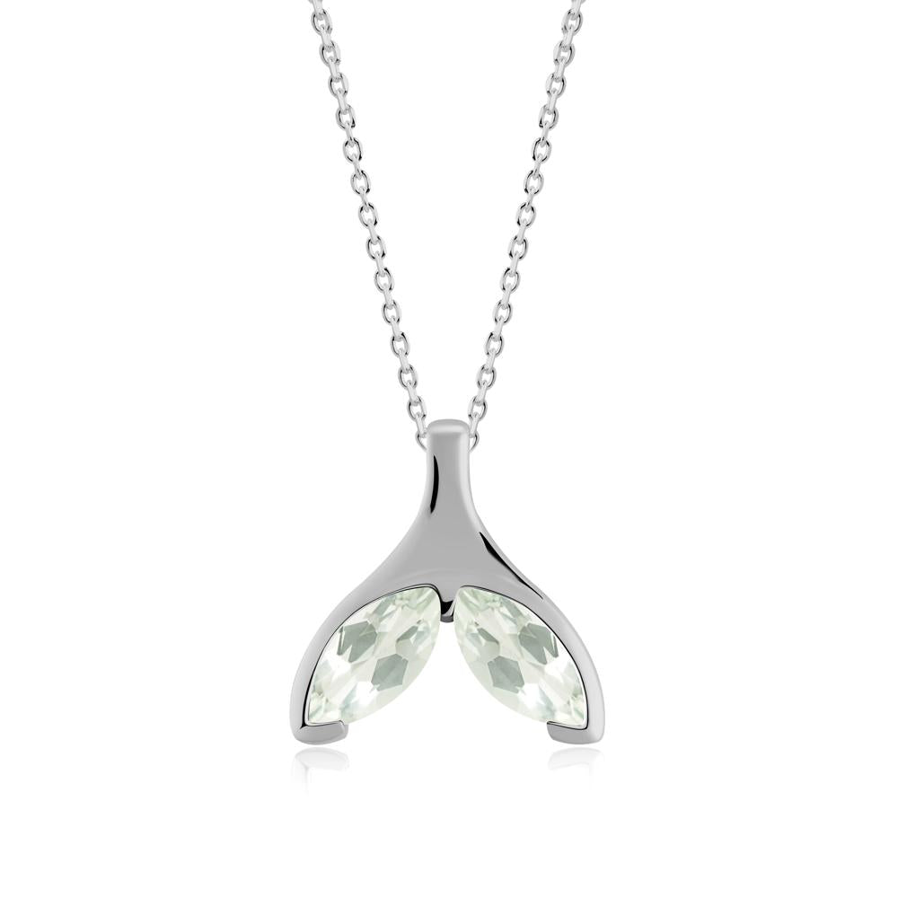 Marquise Green Amethyst Whale Tail Pendant - LUO Jewelry #metal_platinum
