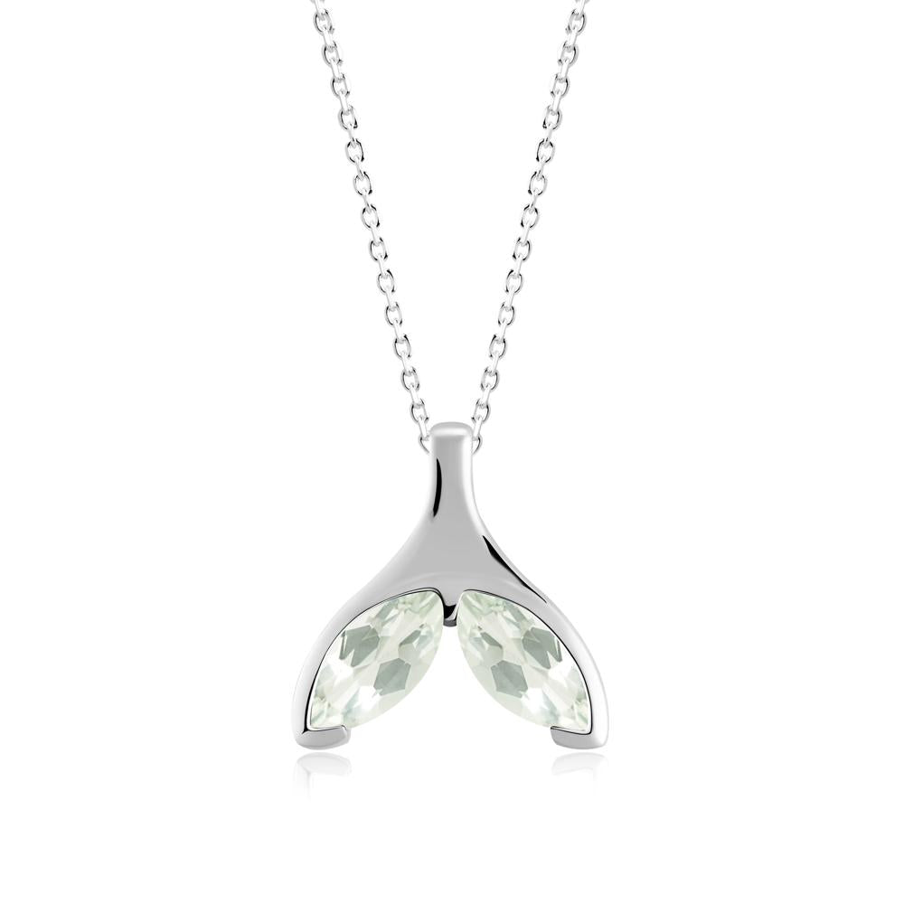 Marquise Green Amethyst Whale Tail Pendant - LUO Jewelry #metal_sterling silver