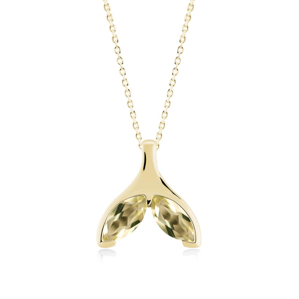 Marquise Twin Lemon Quartz Leaf Necklace - LUO Jewelry #metal_18k yellow gold