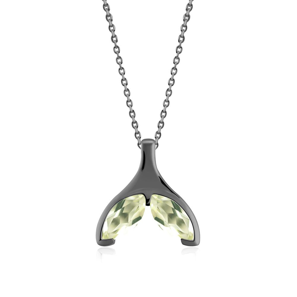 Marquise Twin Lemon Quartz Leaf Necklace - LUO Jewelry #metal_black finish sterling silver